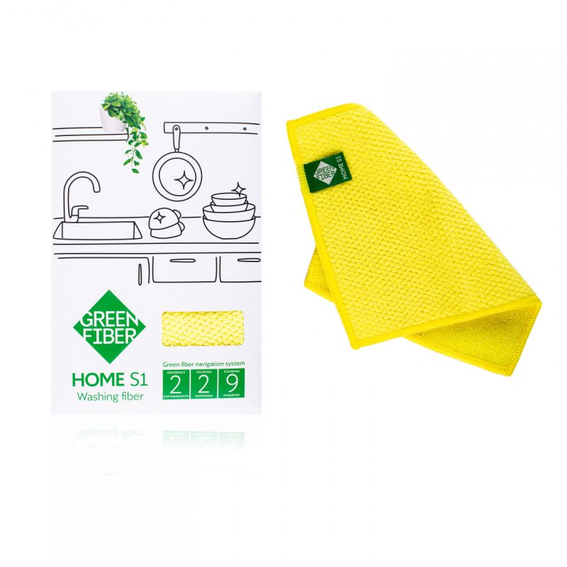 Green Fiber HOME S1, Файбер для мытья посуды, желтый